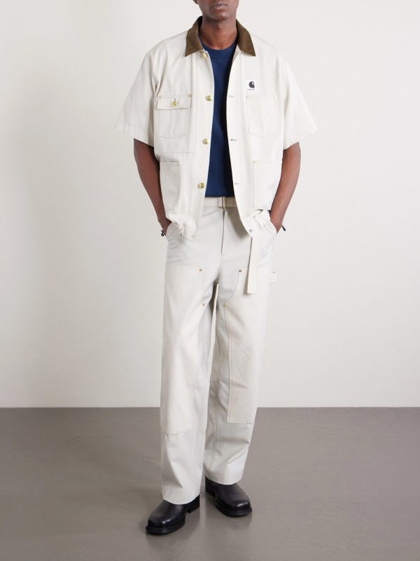 + Carhartt WIP Duck Wide-Leg Belted Grain de Poudre and Cotton-Canvas Trousers - OU + Carhartt WIP Duck Wide-Leg Belted Grain de Poudre and Cotton-Canvas Trousers - OU