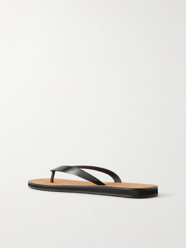 City Leather Flip Flop Sandals - BK