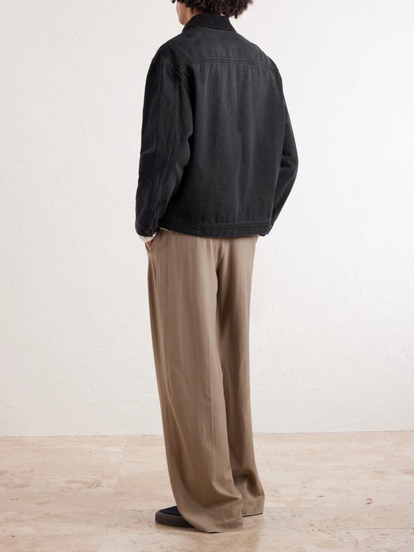 Tarquin Corduroy-Trimmed Denim Jacket - BK Tarquin Corduroy-Trimmed Denim Jacket - BK