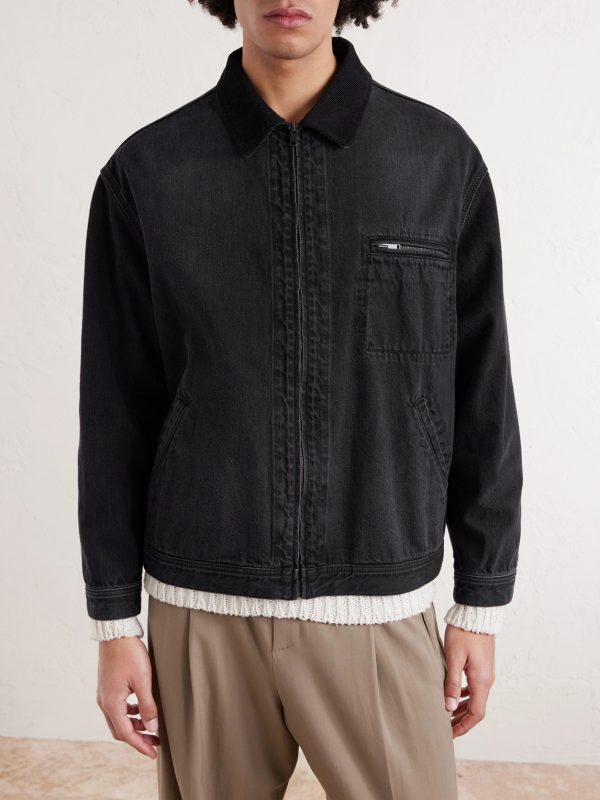 Tarquin Corduroy-Trimmed Denim Jacket - FR Tarquin Corduroy-Trimmed Denim Jacket - FR