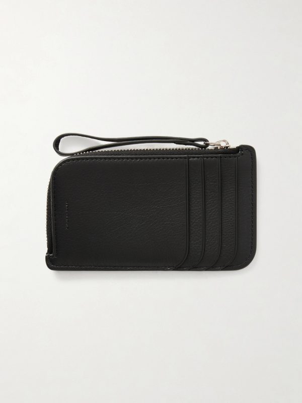 Small Zipped Full-Grain Leather Wallet - BK
