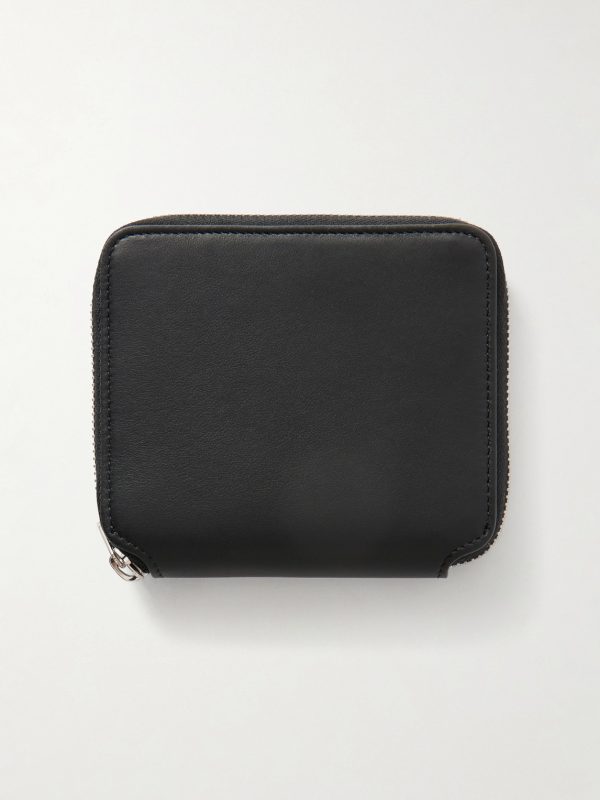 Small Zip Leather Billfold Wallet - BK Small Zip Leather Billfold Wallet - BK