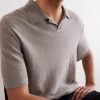 Morand Top Herringbone Cashmere Polo Shirt - CU Morand Top Herringbone Cashmere Polo Shirt - CU