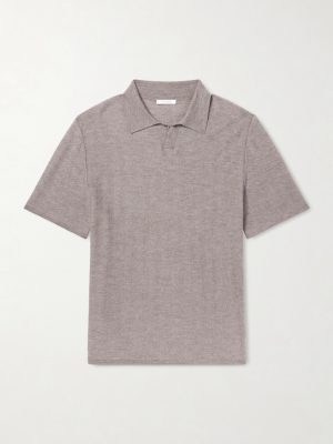 Morand Top Herringbone Cashmere Polo Shirt Morand Top Herringbone Cashmere Polo Shirt