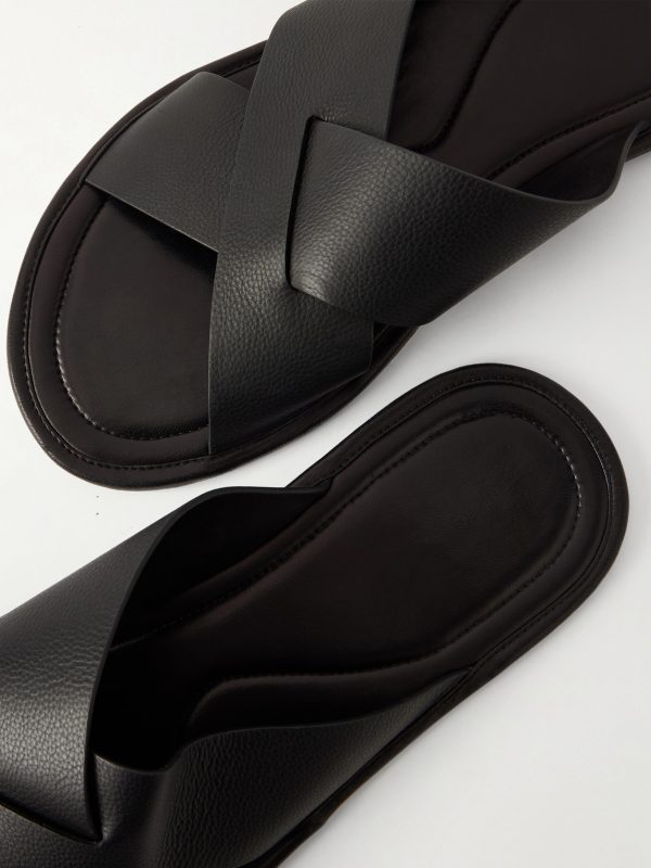 Malick Cross Full-Grain Leather Sandals - CU
