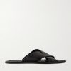 Malick Cross Full-Grain Leather Sandals
