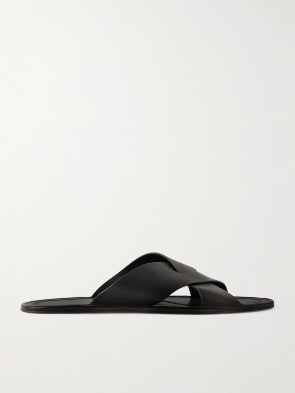Malick Cross Full-Grain Leather Sandals