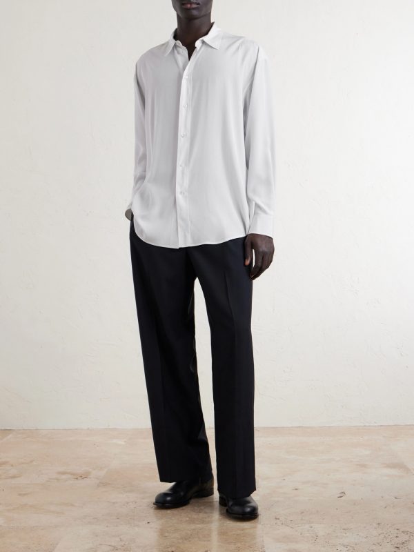 Granada Pinstriped Silk Shirt - OU Granada Pinstriped Silk Shirt - OU