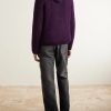 Cropped Ribbed Wool Zip-Up Hoodie - BK Cropped Ribbed Wool Zip-Up Hoodie - BK