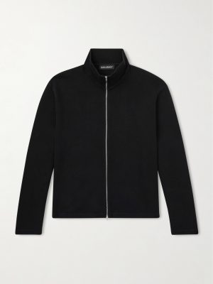 Cropped Cotton-Jersey Zip-Up Sweatshirt