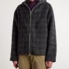 Checked Brushed Wool-Blend Zip-Up Hoodie - FR Checked Brushed Wool-Blend Zip-Up Hoodie - FR
