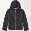 Checked Brushed Wool-Blend Zip-Up Hoodie Checked Brushed Wool-Blend Zip-Up Hoodie