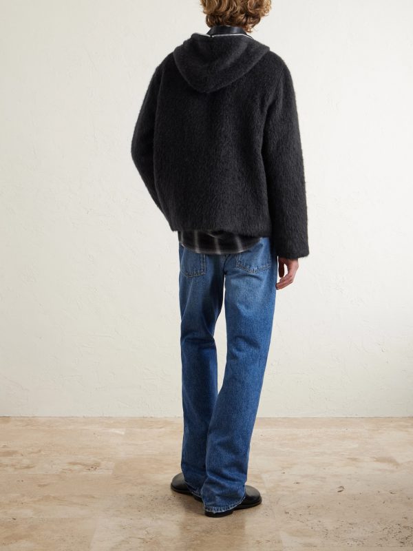 Brushed-Knit Zip-Up Hoodie - BK Brushed-Knit Zip-Up Hoodie - BK