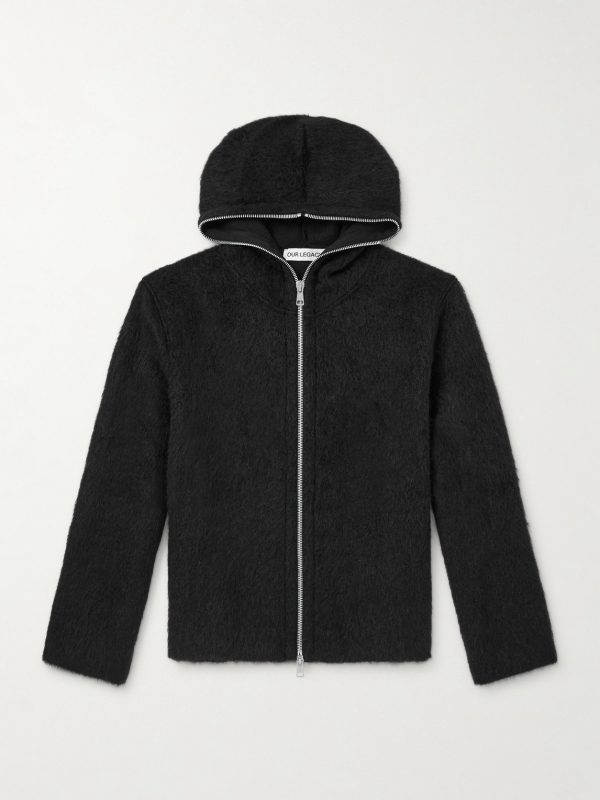 Brushed-Knit Zip-Up Hoodie Brushed-Knit Zip-Up Hoodie