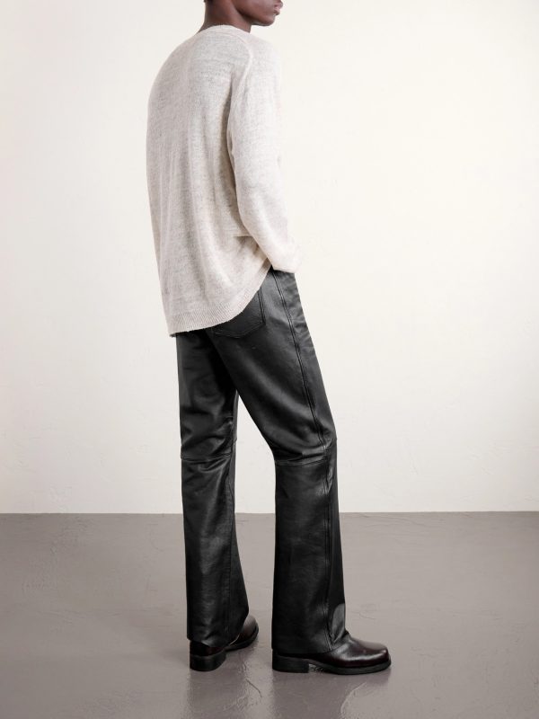 Carlson Straight-Leg Leather Trousers - BK Carlson Straight-Leg Leather Trousers - BK