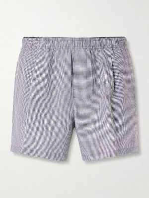 Boxer Trunk Straight-Leg Mid-Length Checked Seersucker Swim Shorts Boxer Trunk Straight-Leg Mid-Length Checked Seersucker Swim Shorts
