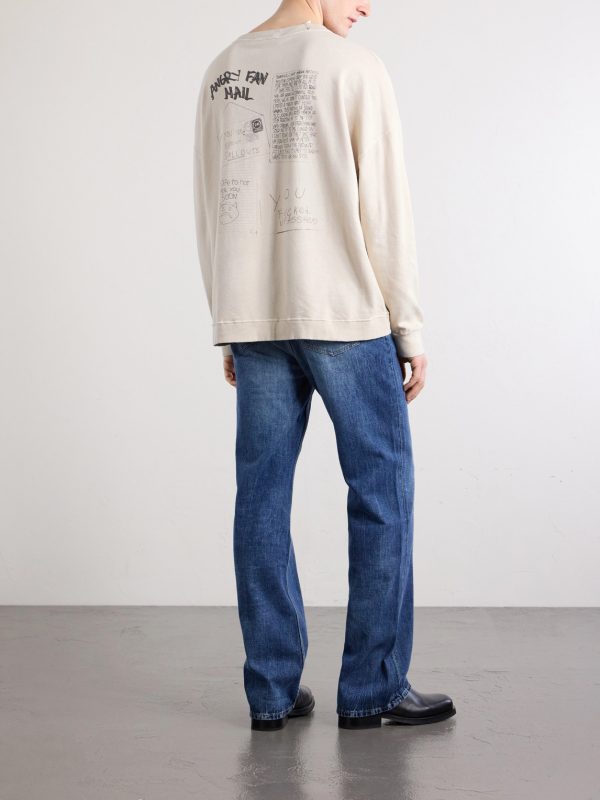 Slack Printed Cotton-Blend Jersey Sweatshirt - BK Slack Printed Cotton-Blend Jersey Sweatshirt - BK