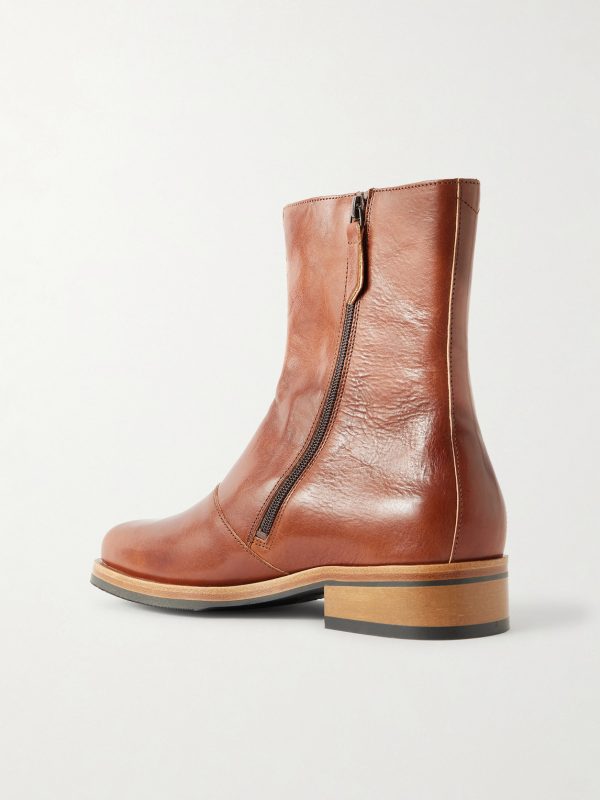 Camion Glossed-Leather Boots - BK Camion Glossed-Leather Boots - BK