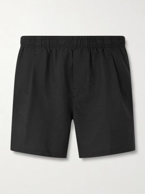 Boxer Trunk Straight-Leg Mid-Length Seersucker Swim Shorts Boxer Trunk Straight-Leg Mid-Length Seersucker Swim Shorts