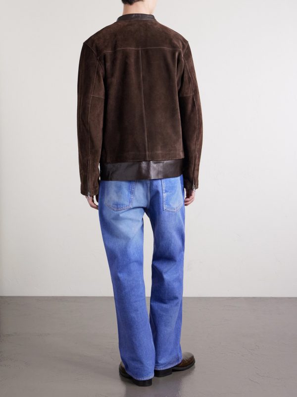 Drift Leather-Trimmed Suede Jacket - BK Drift Leather-Trimmed Suede Jacket - BK