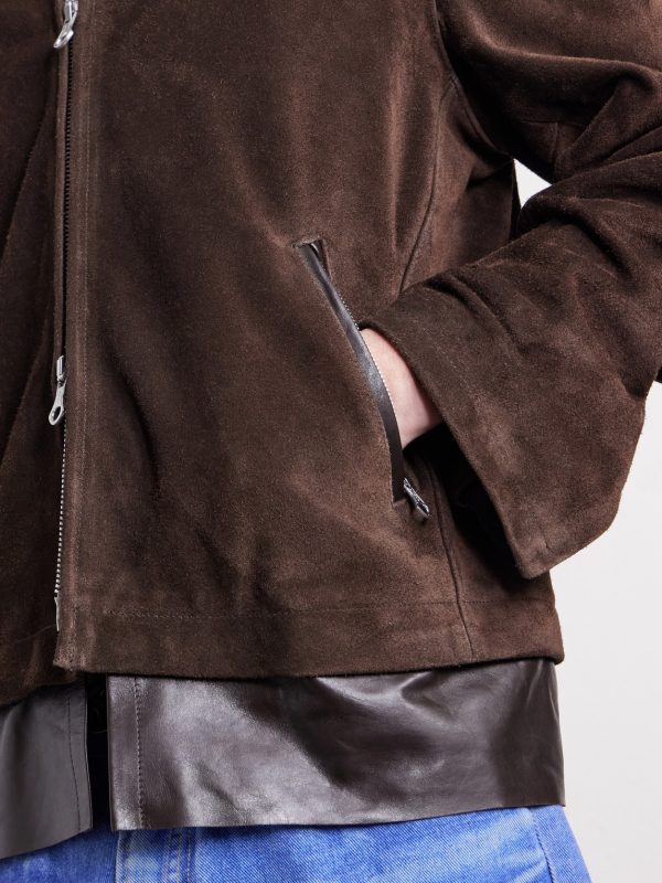 Drift Leather-Trimmed Suede Jacket - CU Drift Leather-Trimmed Suede Jacket - CU