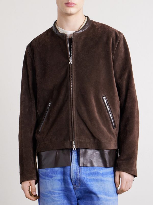 Drift Leather-Trimmed Suede Jacket - FR Drift Leather-Trimmed Suede Jacket - FR