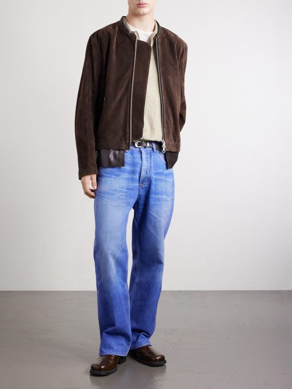 Drift Leather-Trimmed Suede Jacket - OU Drift Leather-Trimmed Suede Jacket - OU