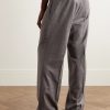Wide-Leg Pleated Virgin Wool-Flannel Suit Trousers - BK Wide-Leg Pleated Virgin Wool-Flannel Suit Trousers - BK