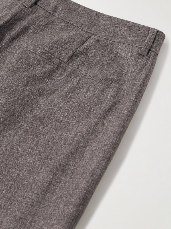 Wide-Leg Pleated Virgin Wool-Flannel Suit Trousers - CU Wide-Leg Pleated Virgin Wool-Flannel Suit Trousers - CU