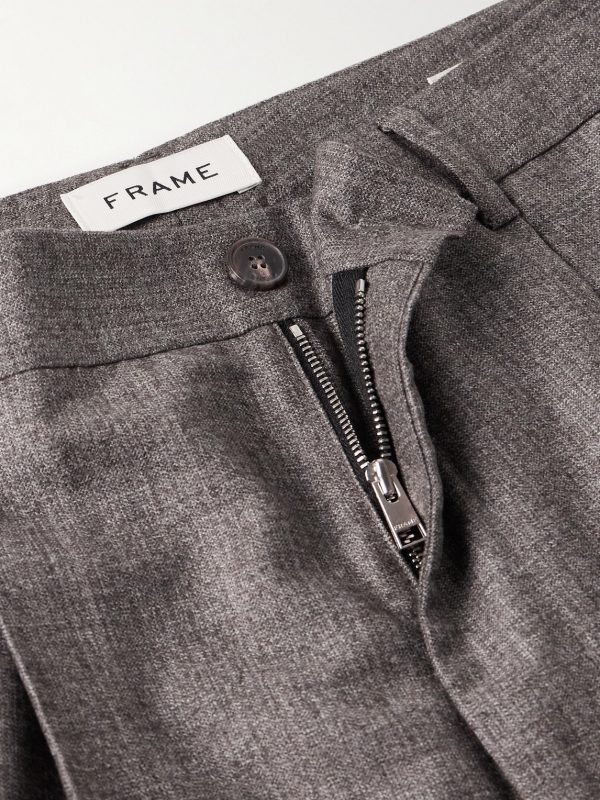 Wide-Leg Pleated Virgin Wool-Flannel Suit Trousers - E1 Wide-Leg Pleated Virgin Wool-Flannel Suit Trousers - E1