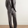Wide-Leg Pleated Virgin Wool-Flannel Suit Trousers - OU Wide-Leg Pleated Virgin Wool-Flannel Suit Trousers - OU