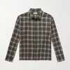 Checked Brushed-Cotton Shirt