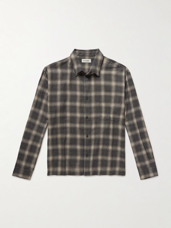 Checked Brushed-Cotton Shirt