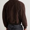 Retro Suede Bomber Jacket - BK Retro Suede Bomber Jacket - BK