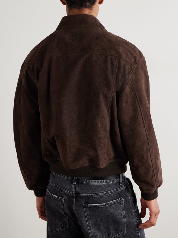 Retro Suede Bomber Jacket - BK Retro Suede Bomber Jacket - BK
