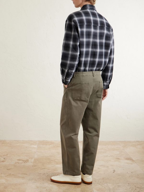 Straight-Leg Cotton-Blend Twill Chinos - BK Straight-Leg Cotton-Blend Twill Chinos - BK