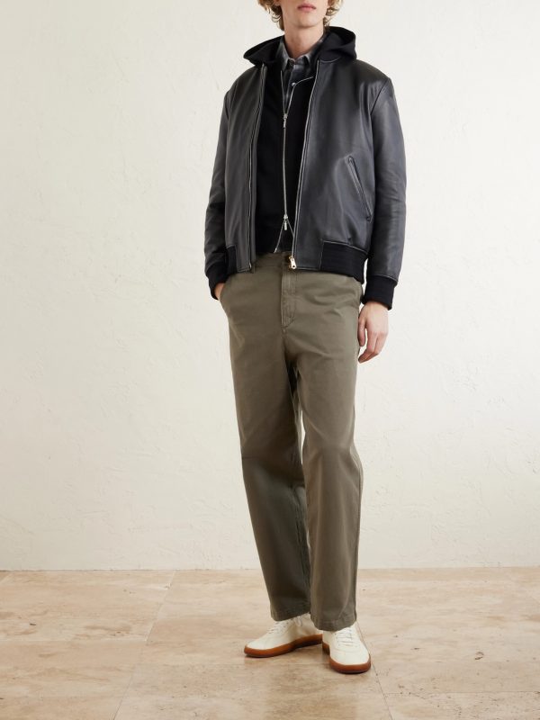 Straight-Leg Cotton-Blend Twill Chinos - OU Straight-Leg Cotton-Blend Twill Chinos - OU