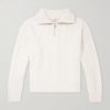 Cable-Knit Wool and Cashmere-Blend Half-Zip Sweater