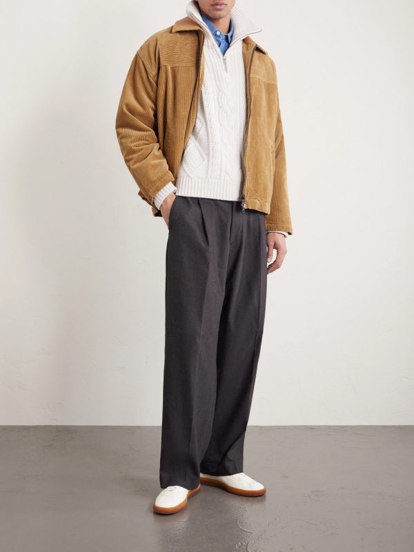 Cable-Knit Wool and Cashmere-Blend Half-Zip Sweater - OU