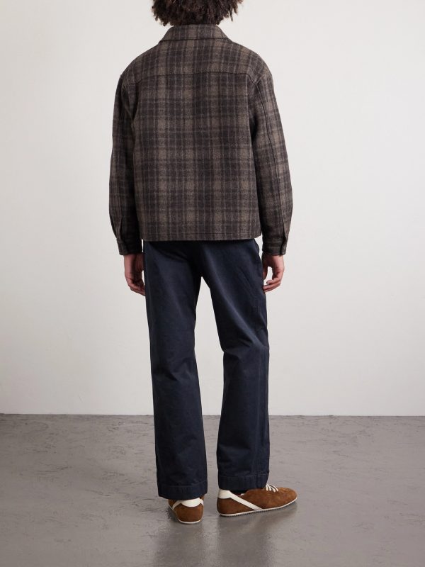Padded Checked Virgin Wool-Tweed Blouson Jacket - BK