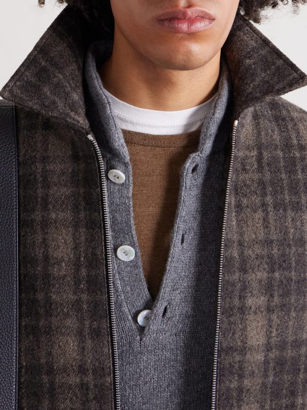 Padded Checked Virgin Wool-Tweed Blouson Jacket - CU