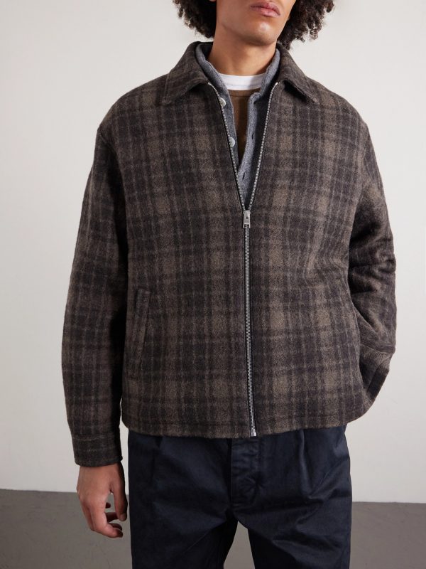 Padded Checked Virgin Wool-Tweed Blouson Jacket - FR