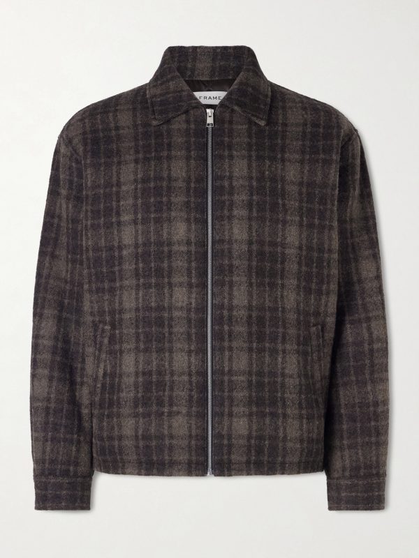 Padded Checked Virgin Wool-Tweed Blouson Jacket