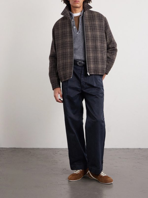 Padded Checked Virgin Wool-Tweed Blouson Jacket - OU
