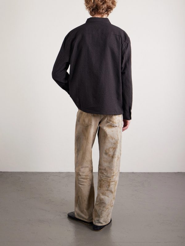 Checked Cotton and Wool-Blend Shirt - BK Checked Cotton and Wool-Blend Shirt - BK