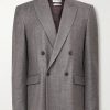 Double-Breasted Virgin Wool-Flannel Suit Jacket