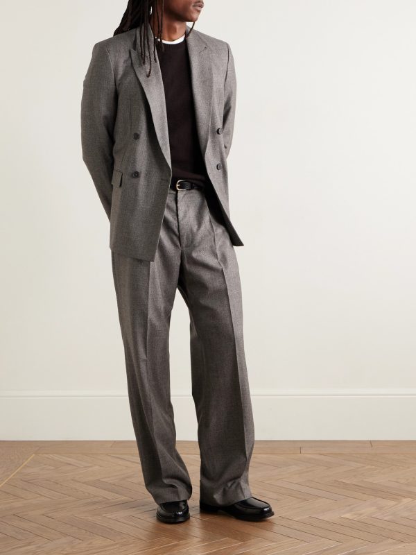 Double-Breasted Virgin Wool-Flannel Suit Jacket - OU