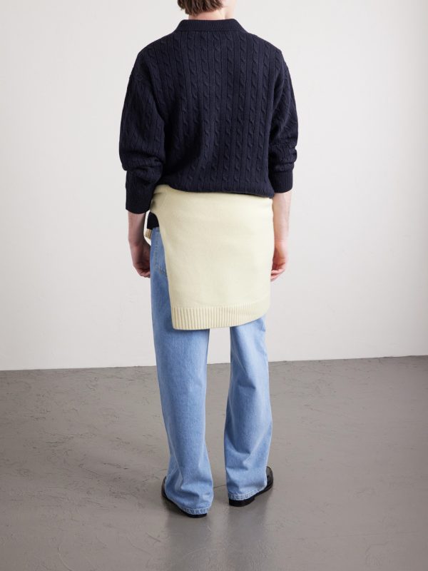 Cable-Knit Wool and Cashmere-Blend Polo Sweater - BK