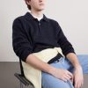 Cable-Knit Wool and Cashmere-Blend Polo Sweater - E1