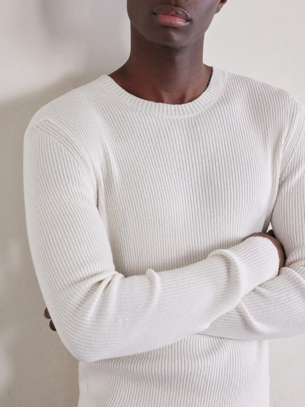 Ribbed Knit Silk Sweater - CU